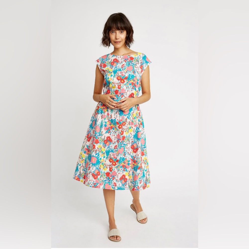 People Tree Floral Carlin dress 100% Organic Cotton size Uk 10